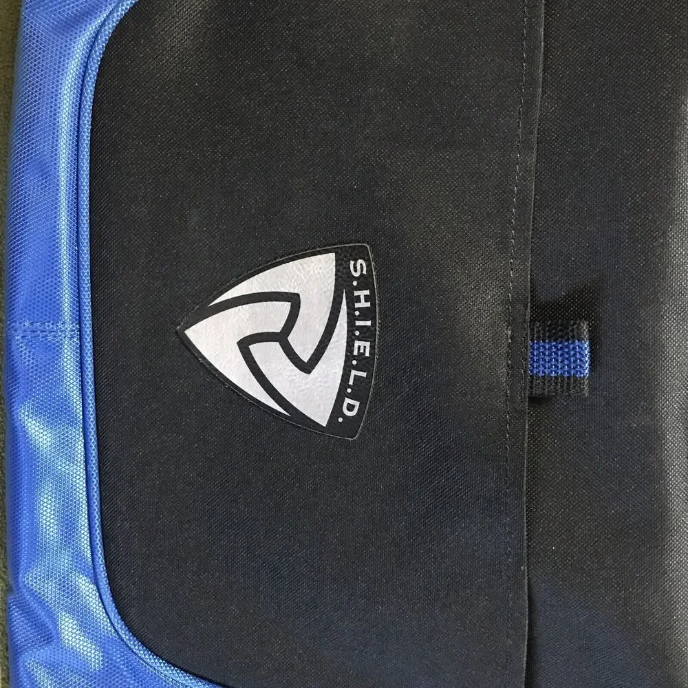 Marvel SHIELD Duffel Bag Blue Black Avengers Agent Logo Gym Travel‎